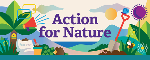 Colourful title banner that reads Action for Nature 