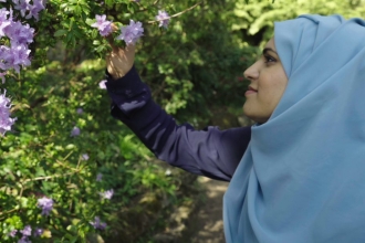 Sahar exploring Fletcher Moss in Manchester