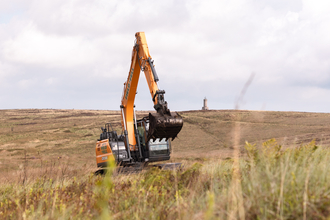 A digger on Darwen Moor