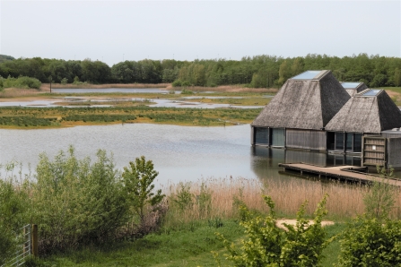 Brockholes' floating Visitor Village during spring