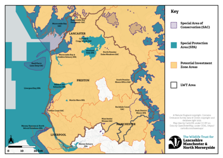 Map to show European protected areas (SPA and SAC sites) in our region