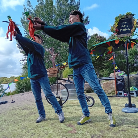 Members of Lempen Puppet Theatre performing