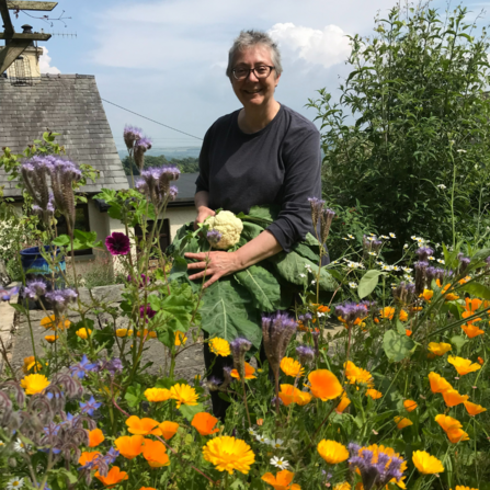 Hazel in her garden