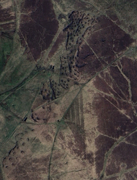 Screenshot of the main bunding zone on Darwen Moor taken from Google Earth