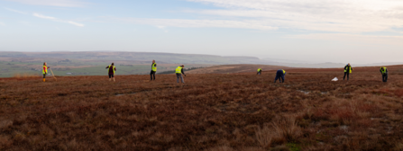 Volunteers planting sphagnum moss on Darwen Moor