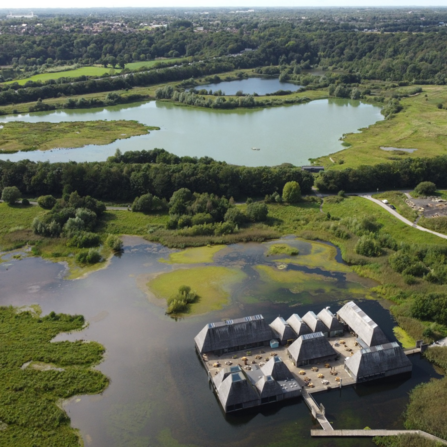 Aerial shot of Brockholes Nature Reserve 