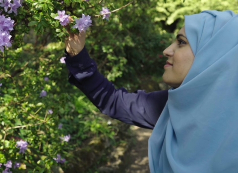 Sahar exploring Fletcher Moss in Manchester