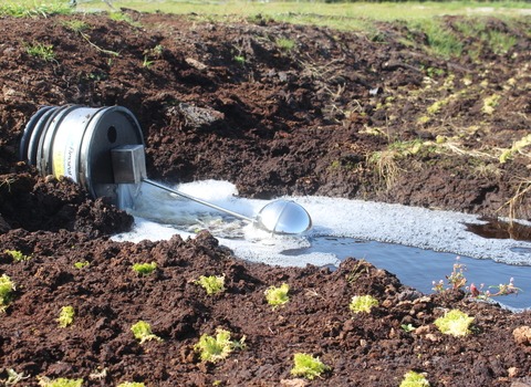 Silver pump providing water to the Winmarleigh carbon farm