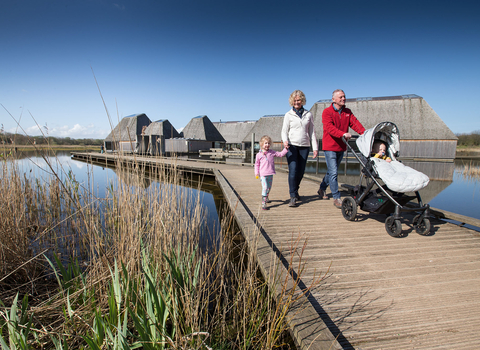 Pram on boardwalk